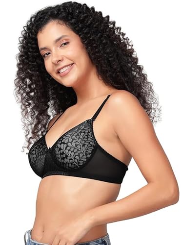 Clovia Women’s Black Lace Multiway Bra – Padded, Non-Wired, Full-Coverage Elegance (BR2332C13_34D)
